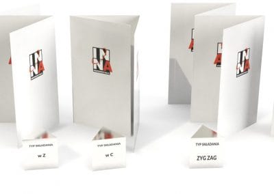 ulotki składane w różny sposób (C,Z,V)