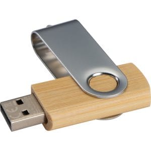Pendrive bambusowy 4GB 2.0 SURUC - z logo z własnym nadrukiem, kolor brązowy