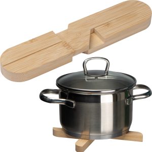 Podstawka kuchenna składana ROTTERDAM - z logo z własnym nadrukiem, kolor beżowy