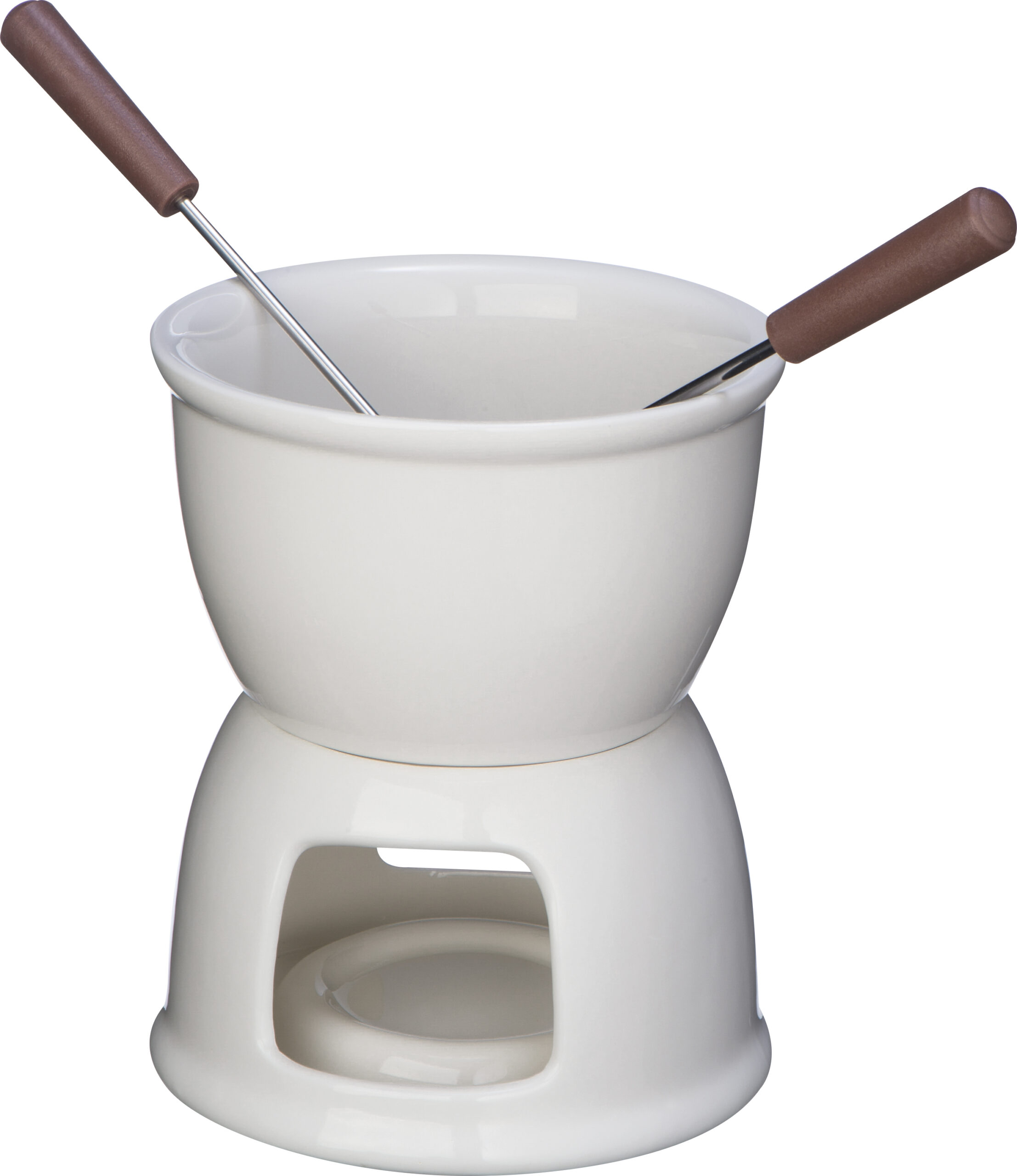 Zestaw do Fondue STAMFORD - z logo z własnym nadrukiem, kolor biały