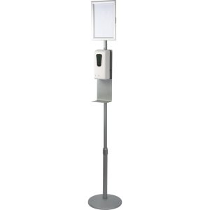 Dozownik do dezynfekcji SAINT JOHN - z logo z własnym nadrukiem, kolor szary