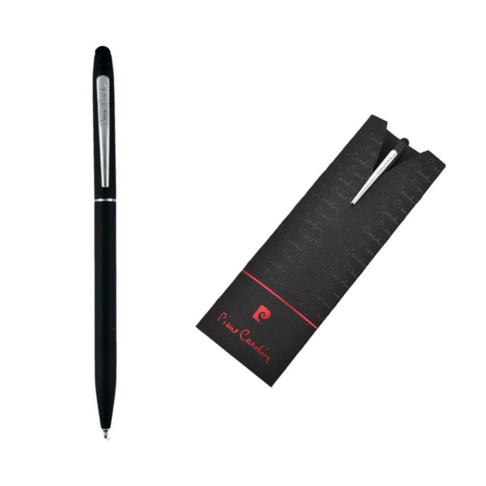 Długopis metalowy touch pen ADELINE Pierre Cardin - z logo z własnym nadrukiem, kolor czarny