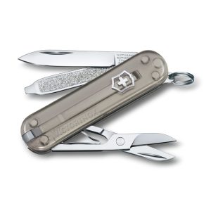 Scyzoryk Classic SD transparentny Victorinox - z logo z własnym nadrukiem, kolor szary