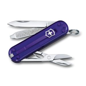 Scyzoryk Classic SD transparentny Victorinox - z logo z własnym nadrukiem, kolor fioletowy