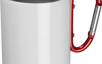 Kubek z karabińczykiem do nadruku logo