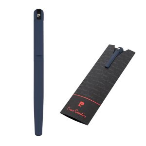 Pióro kulkowe soft touch HARMONY Pierre Cardin - z logo z własnym nadrukiem, kolor niebieski