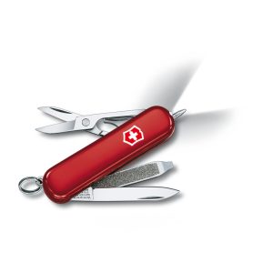 Scyzoryk Signature Lite Victorinox - z logo z własnym nadrukiem, kolor czerwony