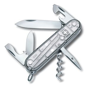 Scyzoryk Spartan silvertech transparentny Victorinox - z logo z własnym nadrukiem, kolor przeźroczysty