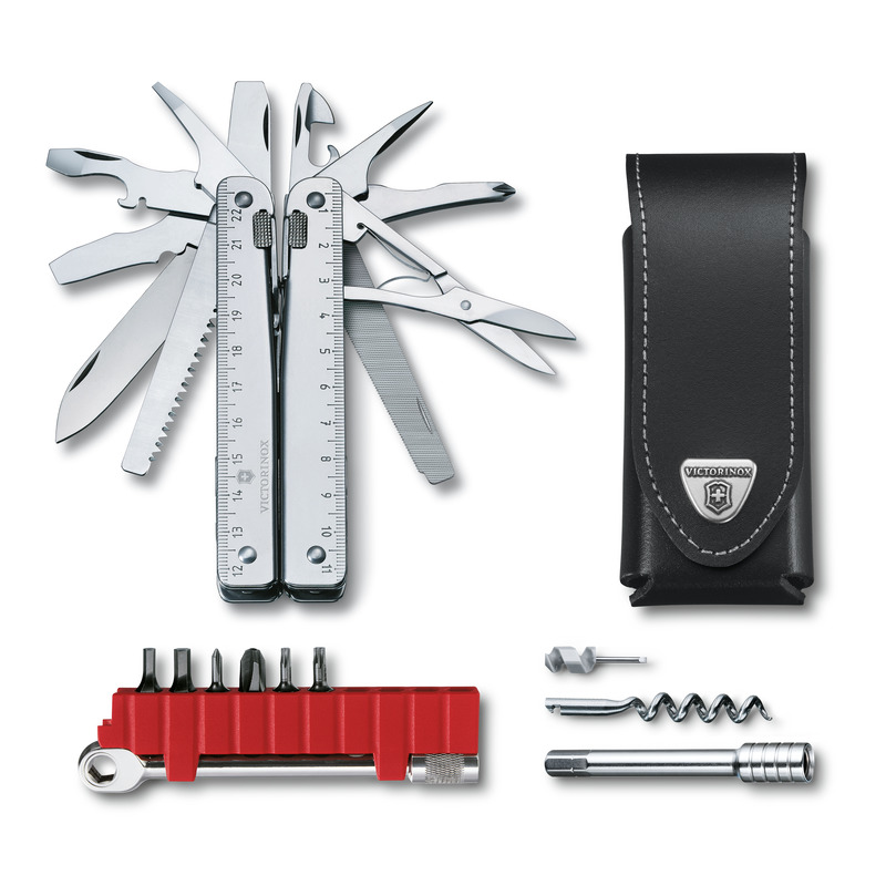 NARZĘDZIE SWISS TOOL X PLUS RATCHET - 39 narzędzi Victorinox - z logo z własnym nadrukiem, kolor szary