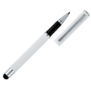 Pióro kulkowe touch pen soft touch CLAUDIE Pierre Cardin - z logo z własnym nadrukiem, kolor biały