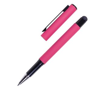Pióro kulkowe touch pen soft touch CELEBRATION Pierre Cardin - z logo z własnym nadrukiem, kolor różowy