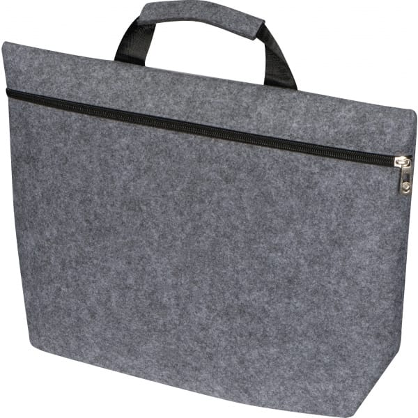 Torba na laptopa RPET LUGANO 370 g/m2 - z logo z własnym nadrukiem, kolor szary