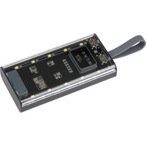 Power bank 10000 mAh DARWIN - z logo z własnym nadrukiem, kolor przeźroczysty