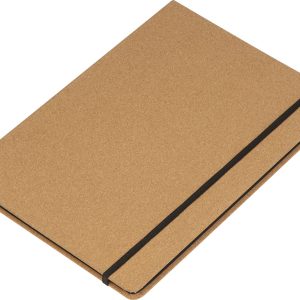 Folder A4 w linie z papieru z recyklingu SYRACUSE - z logo z własnym nadrukiem, kolor beżowy