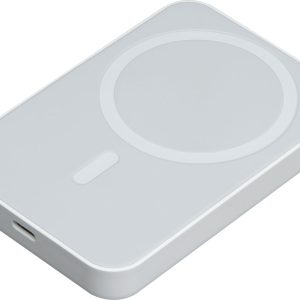 Power bank 5000 mAh z ładowarką indukcyjną WELS - z logo z własnym nadrukiem, kolor biały