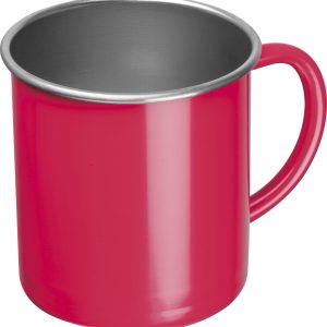 Kubek stalowy TREZZO 350 ml - z logo z własnym nadrukiem, kolor czerwony