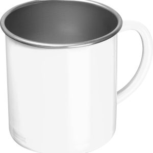 Kubek stalowy TREZZO 350 ml - z logo z własnym nadrukiem, kolor biały