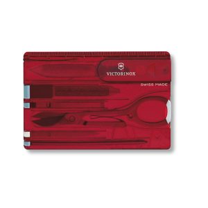 SwissCard Classic Victorinox - z logo z własnym nadrukiem, kolor czerwony