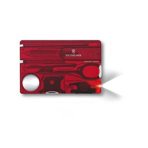 SwissCard Lite Victorinox - z logo z własnym nadrukiem, kolor czerwony