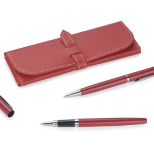 Zestaw piśmienniczy MONTANA z własnym nadrukiem, kolor czerwony