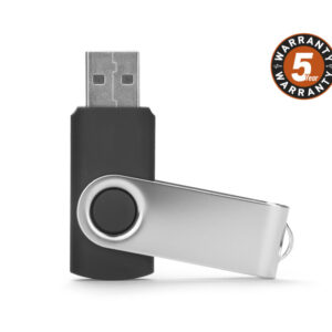 Pamięć USB TWISTER 4 GB z własnym nadrukiem, kolor czarny
