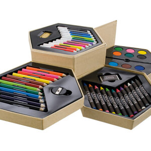 Zestaw ARTIST (kredki, pisaki, farby) z własnym nadrukiem, kolor naturalny
