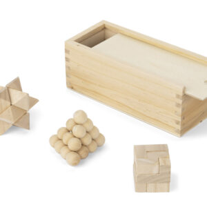 Zestaw trzech układanek TRICKY z własnym nadrukiem, kolor naturalny