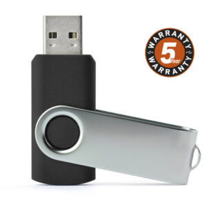 Pamięć USB TWISTER 8 GB z własnym nadrukiem, kolor czarny