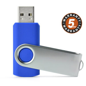 Pamięć USB TWISTER 8 GB z własnym nadrukiem, kolor niebieski