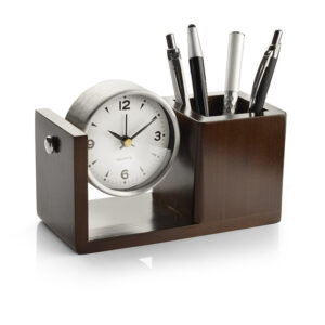 Przybornik na biurko NUTTO z własnym nadrukiem, kolor brązowy