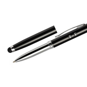Długopis touch QUATRO z własnym nadrukiem, kolor czarny