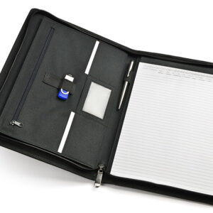 Teczka konferencyjna YORK A4 z własnym nadrukiem, kolor czarny