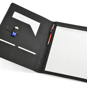 Teczka konferencyjna HOOK A4 z własnym nadrukiem, kolor czarny