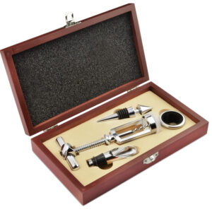 Zestaw do wina MERLOT z własnym nadrukiem, kolor brązowy