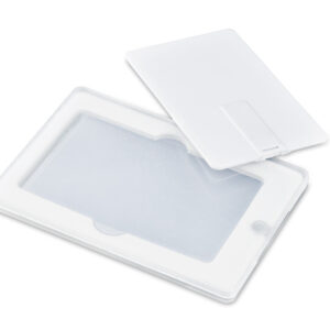 Pudełko do pamięci KARTA z własnym nadrukiem, kolor przezroczysty