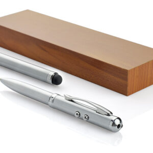 Wskaźnik laserowy PRES z własnym nadrukiem, kolor srebrny