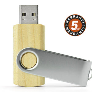 Pamięć USB TWISTER MAPLE 8 GB z własnym nadrukiem, kolor brązowy
