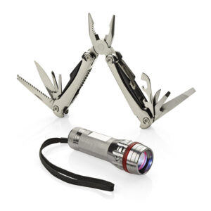 Zestaw podróżny TINKER z własnym nadrukiem, kolor srebrny