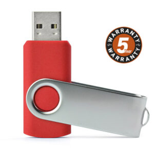Pamięć USB TWISTER 16 GB z własnym nadrukiem, kolor czerwony
