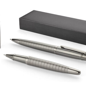 Zestaw piśmienniczy OREGON z własnym nadrukiem, kolor grafitowy