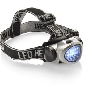 Latarka czołowa HORUS z własnym nadrukiem, kolor srebrny