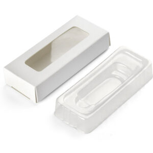 Kartonik do pamięci z małą wytłoczką z własnym nadrukiem, kolor biały