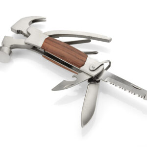 Narzędzie wielofunkcyjne HAMER z własnym nadrukiem, kolor brązowy