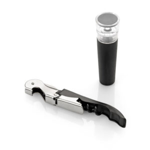 Zestaw do wina MALBEC z własnym nadrukiem, kolor czarny