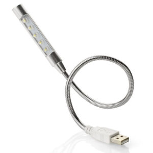 Lampka USB PROBE z własnym nadrukiem, kolor srebrny