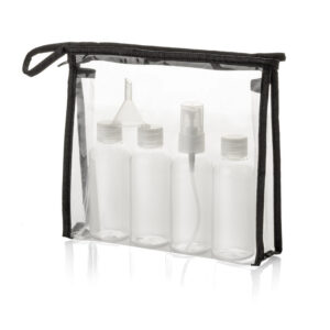 Zestaw pojemników podróżnych PLANE z własnym nadrukiem, kolor przezroczysty