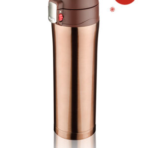 Kubek termiczny LOCK 440 ml z własnym nadrukiem, kolor brązowy