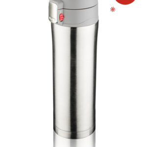 Kubek termiczny LOCK 440 ml z własnym nadrukiem, kolor srebrny