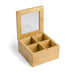 Pudełko na herbatę TEA z własnym nadrukiem, kolor brązowy