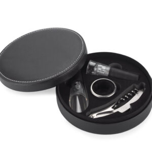 Zestaw do wina NEBBILO z własnym nadrukiem, kolor czarny